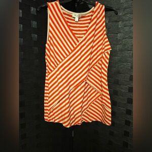 Dressbarn Sleeveless Short Sleeve LINEN SILK Embrdr Top BLOUSE Shirt Large